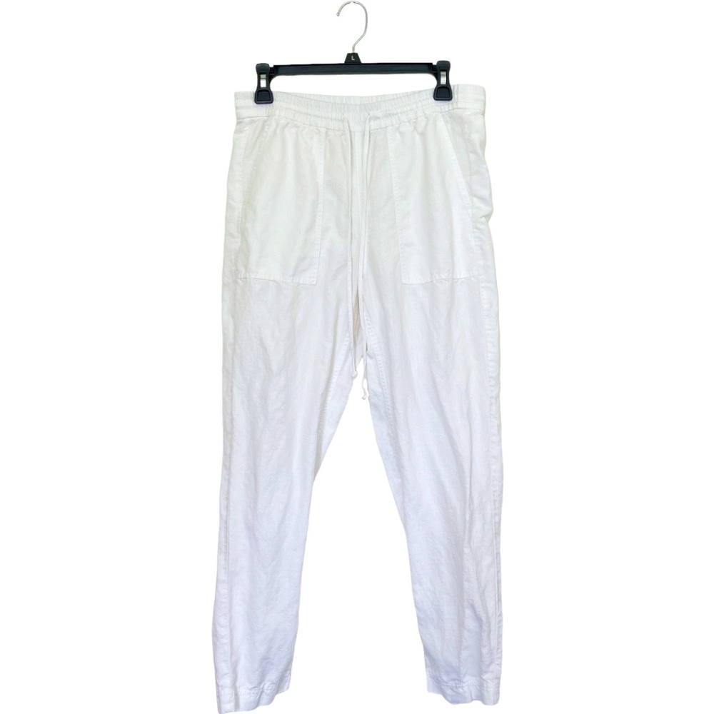 J.Crew Straight Leg Linen Pants with Patch Pockets. White. Size: Small